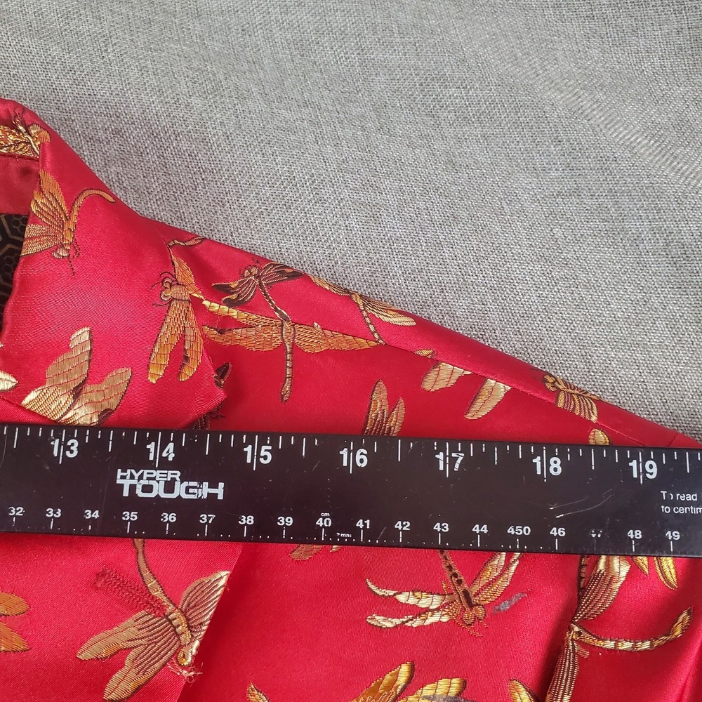 Tallia Blazer Men 48 Red Dragonfly Slim Fit Jacquard Dinner Jacket Metal Button - Picture 16 of 16